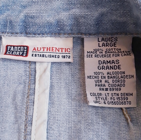 Faded Glory Women's Jean Jacket Size large - Picture 3 of 4